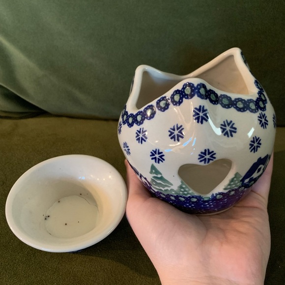 Christmas polish pottery wax melter snowing cozy home - Picture 9 of 10